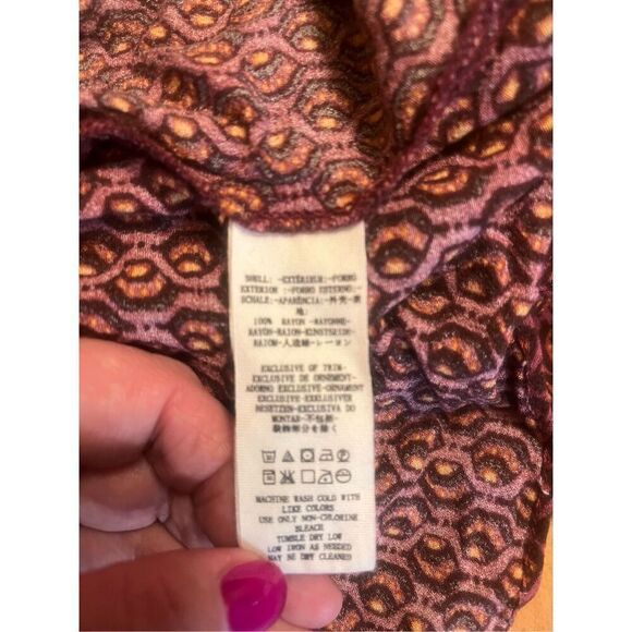 Free people skirt size 2 geometric design ruffle (3652) - Picture 4 of 4